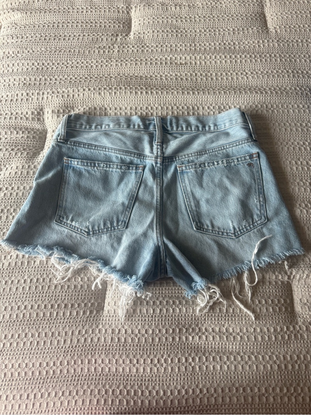 Madewell Light Blue Denim Frayed Hem Women's Shorts